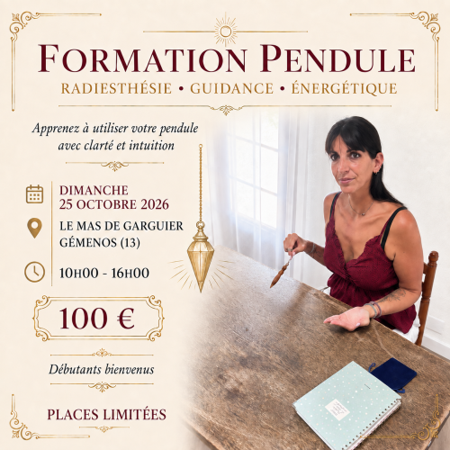 formation pendule géménos 25 octobre 2026
